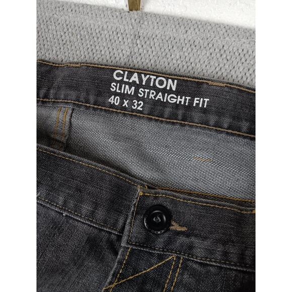 Sean John Clayton Jeans Mens 41X32 Charcoal Fade Slim Straight Fit Flaps Street - Picture 4 of 13